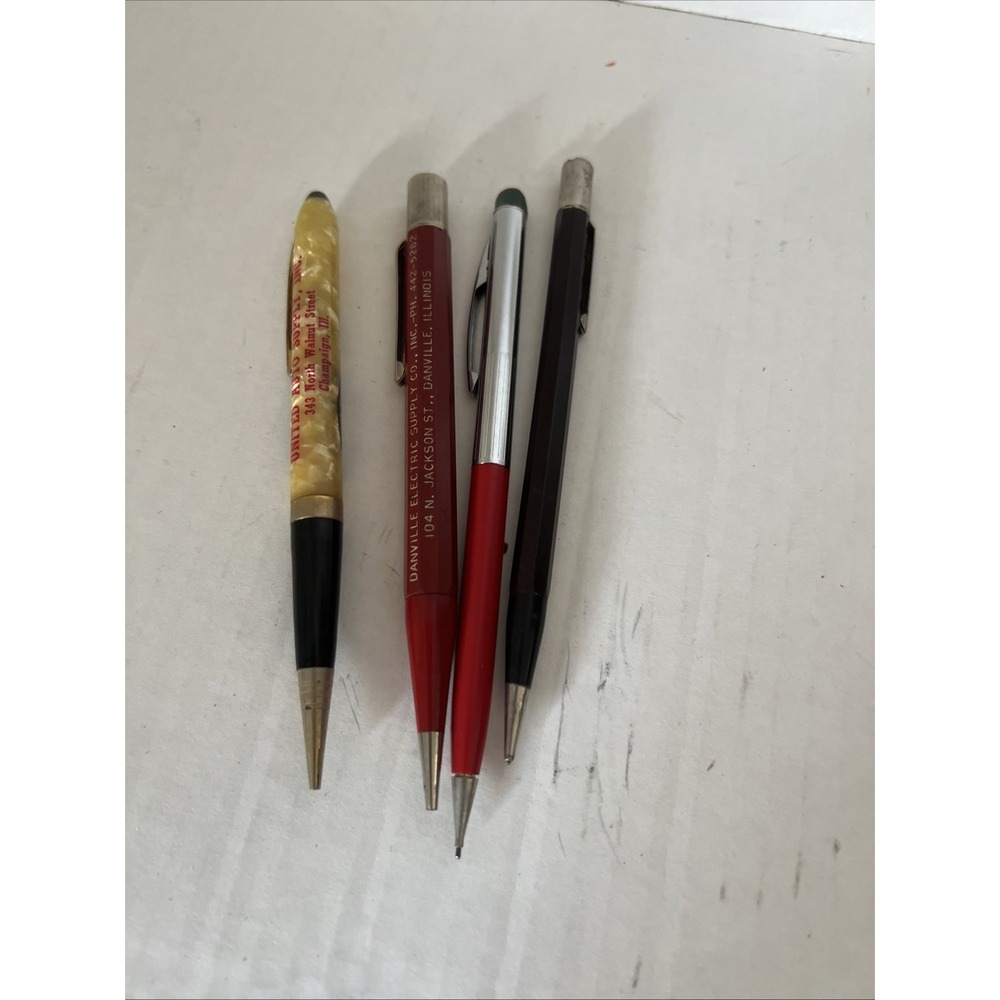 Vintage Lot Of 4 Mechanical Pencils Autopoint Sheaffer Advertising
